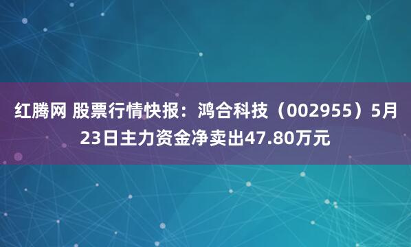 红腾网 股票行情快报：鸿合科技（002955）5月23日主力资金净卖出47.80万元