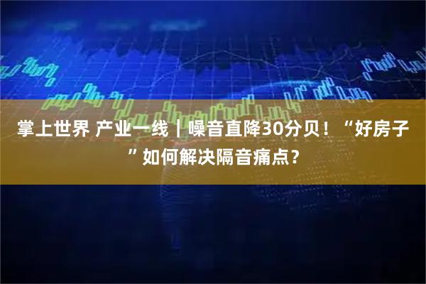 掌上世界 产业一线｜噪音直降30分贝！“好房子”如何解决隔音痛点？