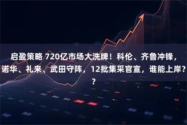 启盈策略 720亿市场大洗牌！科伦、齐鲁冲锋，诺华、礼来、武田守阵，12批集采官宣，谁能上岸？